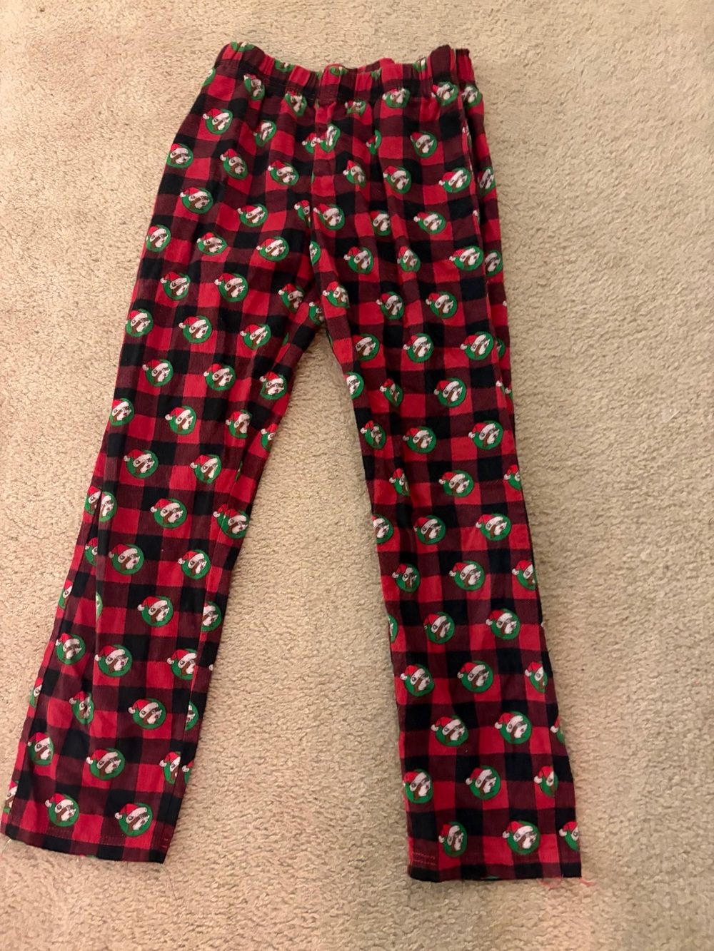 Kids Bucees Red Buffalo Plaid beaver Christmas Pajama Pants